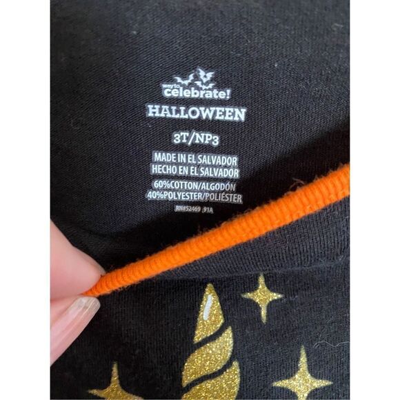 Celebrate Toddler boo- nicorn ￼ pumpkin glitter Halloween shirt, size 3T - Picture 3 of 3